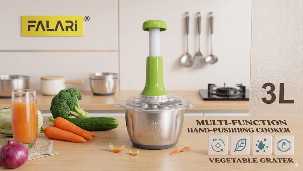 Falari 3L Multi Function Chopper with Bowl 1 & Squeeze Bottle